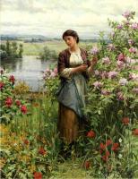 Daniel Ridgway Knight - Julia among the Roses